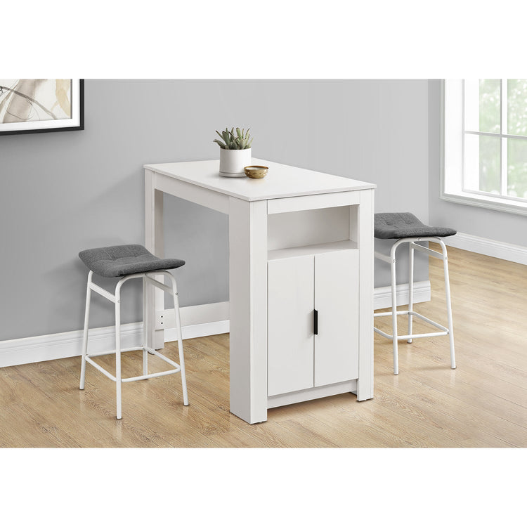 Monarch Specialties I 1202 - Table A Manger, 48" Rectangulaire, Hauteur Du Comptoir, Cuisine, Petit, Rangement, Stratifié Blanc, Contemporain, Moderne - Simple Boutique
