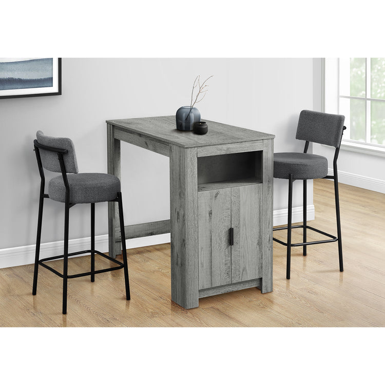 Monarch Specialties I 1204 - Table A Manger, 48" Rectangulaire, Hauteur Du Comptoir, Cuisine, Petit, Rangement, Stratifié Gris, Contemporain, Moderne - Simple Boutique