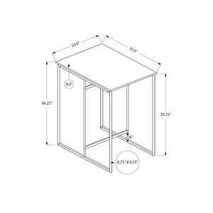 Monarch Specialties I 1241 - Table A Manger, Rectangulaire De 32", Hauteur Du Comptoir, Petit, Dessus En Lamine, Cuisine, Stratifié Gris, Métal Blanc, Contemporain, Moderne - Simple Boutique