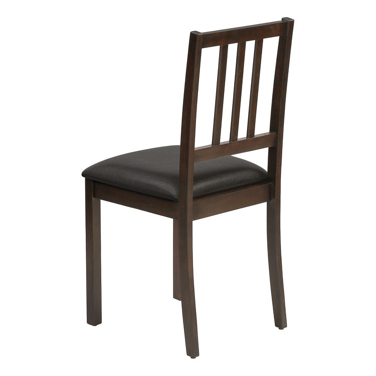 Monarch Specialties I 1304 - Chaise, Lot De 2, Côté, Rembourré, Cuisine, Salle À Manger, Aspect Cuir Marron, Pieds Bois Marron, Transitionnel - Simple Boutique