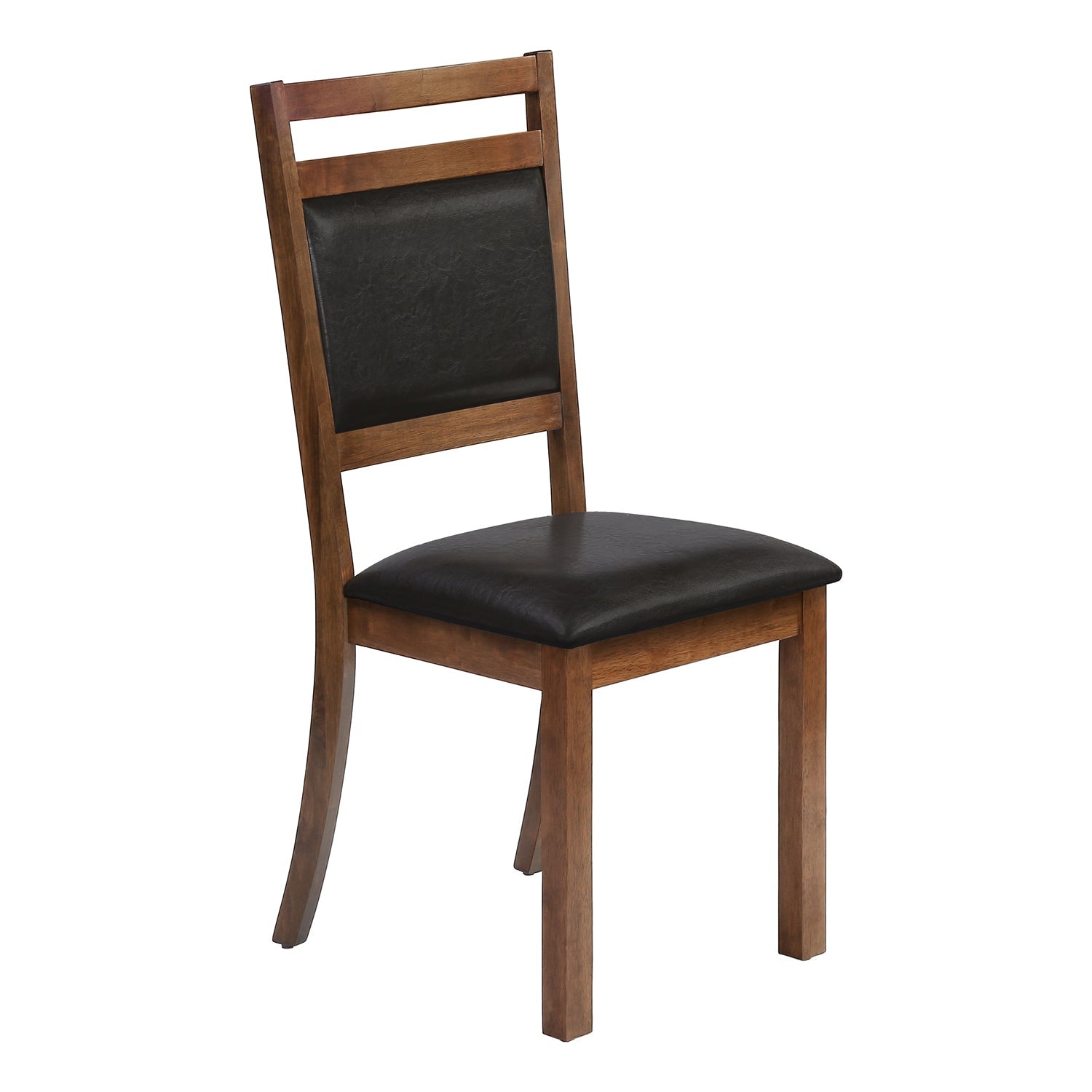 Monarch Specialties I 1310 - Chaise, Lot De 2, Côté, Rembourré, Cuisine, Salle À Manger, Aspect Cuir Marron, Pieds En Bois De Noyer, Transitionnel - Simple Boutique