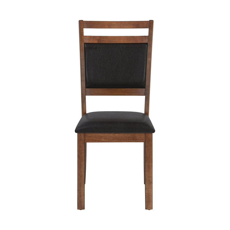 Monarch Specialties I 1310 - Chaise, Lot De 2, Côté, Rembourré, Cuisine, Salle À Manger, Aspect Cuir Marron, Pieds En Bois De Noyer, Transitionnel - Simple Boutique