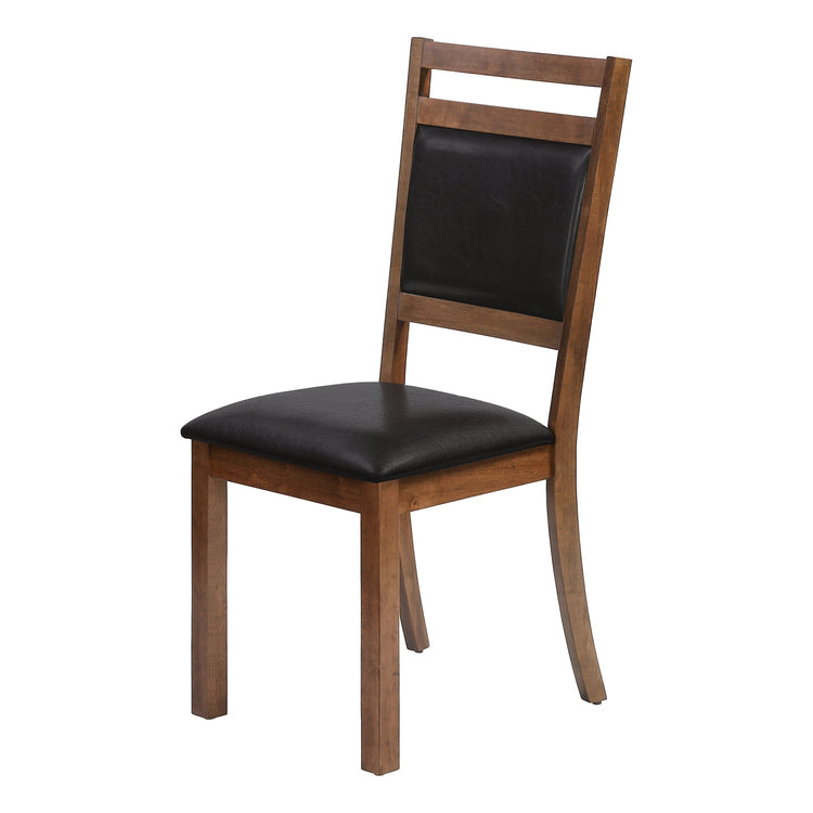 Monarch Specialties I 1310 - Chaise, Lot De 2, Côté, Rembourré, Cuisine, Salle À Manger, Aspect Cuir Marron, Pieds En Bois De Noyer, Transitionnel - Simple Boutique
