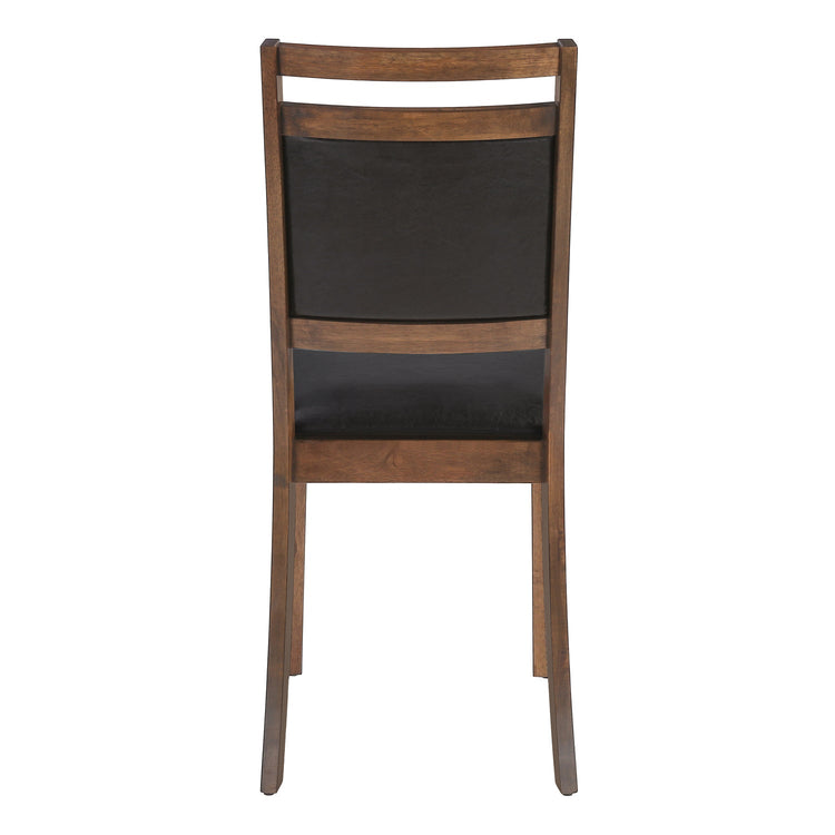 Monarch Specialties I 1310 - Chaise, Lot De 2, Côté, Rembourré, Cuisine, Salle À Manger, Aspect Cuir Marron, Pieds En Bois De Noyer, Transitionnel - Simple Boutique