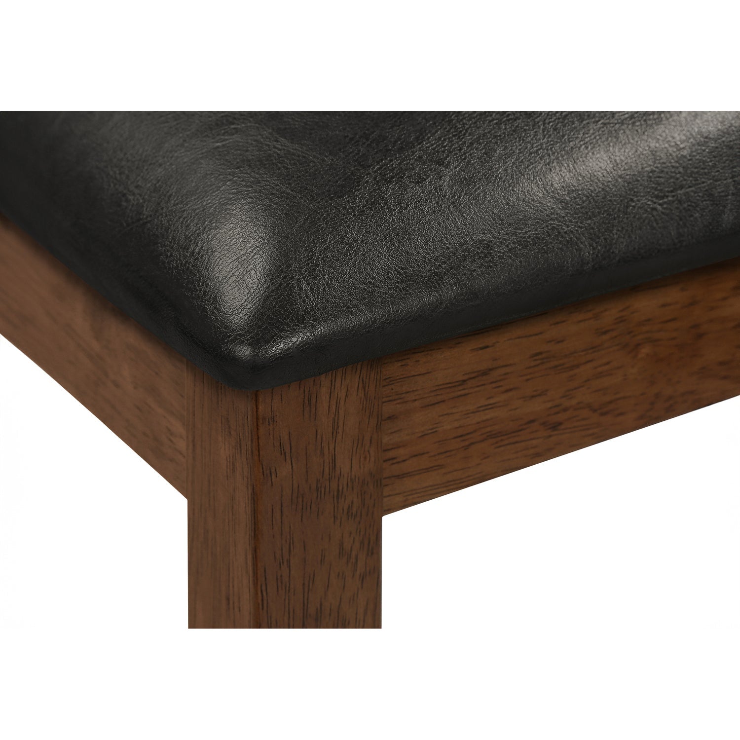 Monarch Specialties I 1310 - Chaise, Lot De 2, Côté, Rembourré, Cuisine, Salle À Manger, Aspect Cuir Marron, Pieds En Bois De Noyer, Transitionnel - Simple Boutique