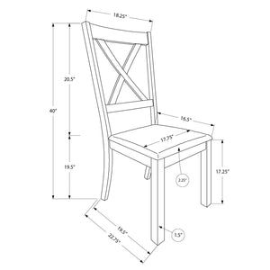 Monarch Specialties I 1311 - Chaise, Lot De 2, Côté, Rembourré, Cuisine, Salle À Manger, Tissu Marron, Cadre En Bois De Noyer, Transitionnel - Simple Boutique