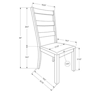 Monarch Specialties I 1313 - Chaise, Lot De 2, Côté, Rembourré, Cuisine, Salle À Manger, Tissu Marron, Pieds En Bois De Noyer, Transitionnel - Simple Boutique