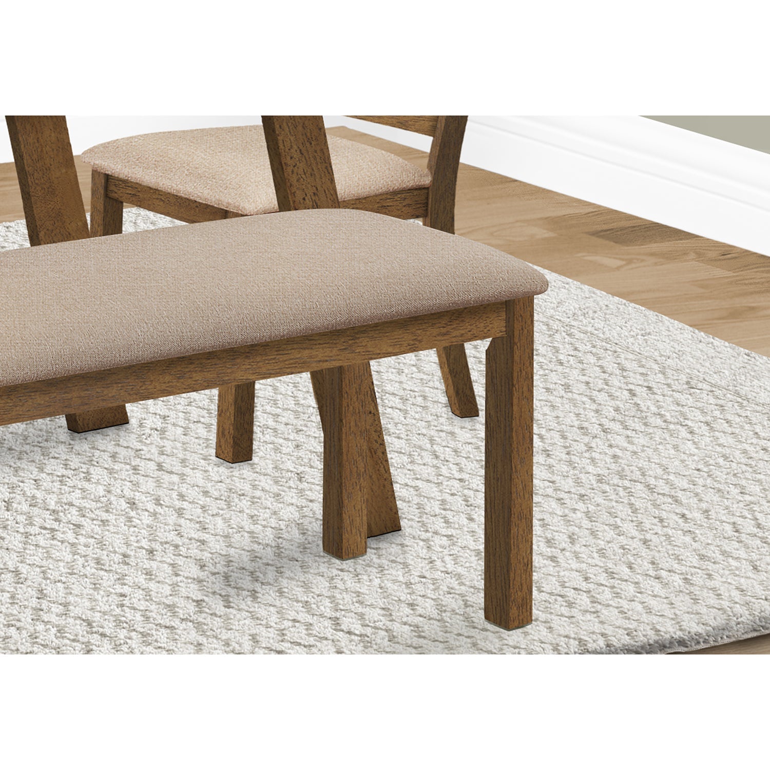 Monarch Specialties I 1317 - Banc, 42" Rectangulaire, Bois, Rembourré, Salle À Manger, Cuisine, Entrée, Marron Et Beige, Transitionnel - Simple Boutique