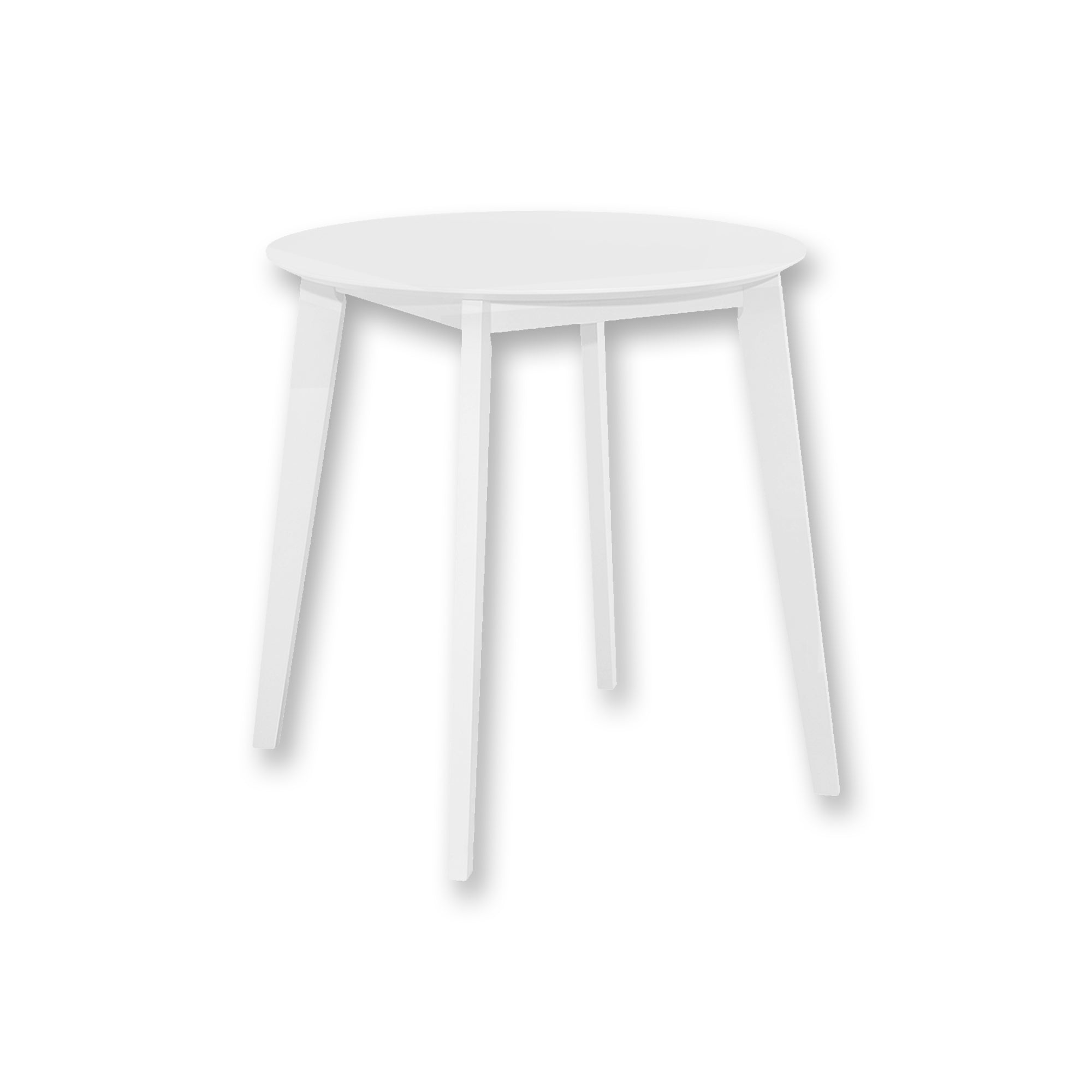 Monarch Specialties I 1321 - Table A Manger, 30" Rond, Petit, Cuisine, Salle À Manger, Vernis Blanc, Jambes En Bois, Transitionnel - Simple Boutique