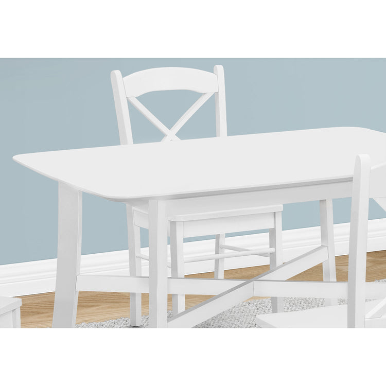Monarch Specialties I 1323 - Table A Manger, 48" Rectangulaire, Petit, Cuisine, Salle À Manger, Vernis Blanc, Jambes En Bois, Transitionnel - Simple Boutique