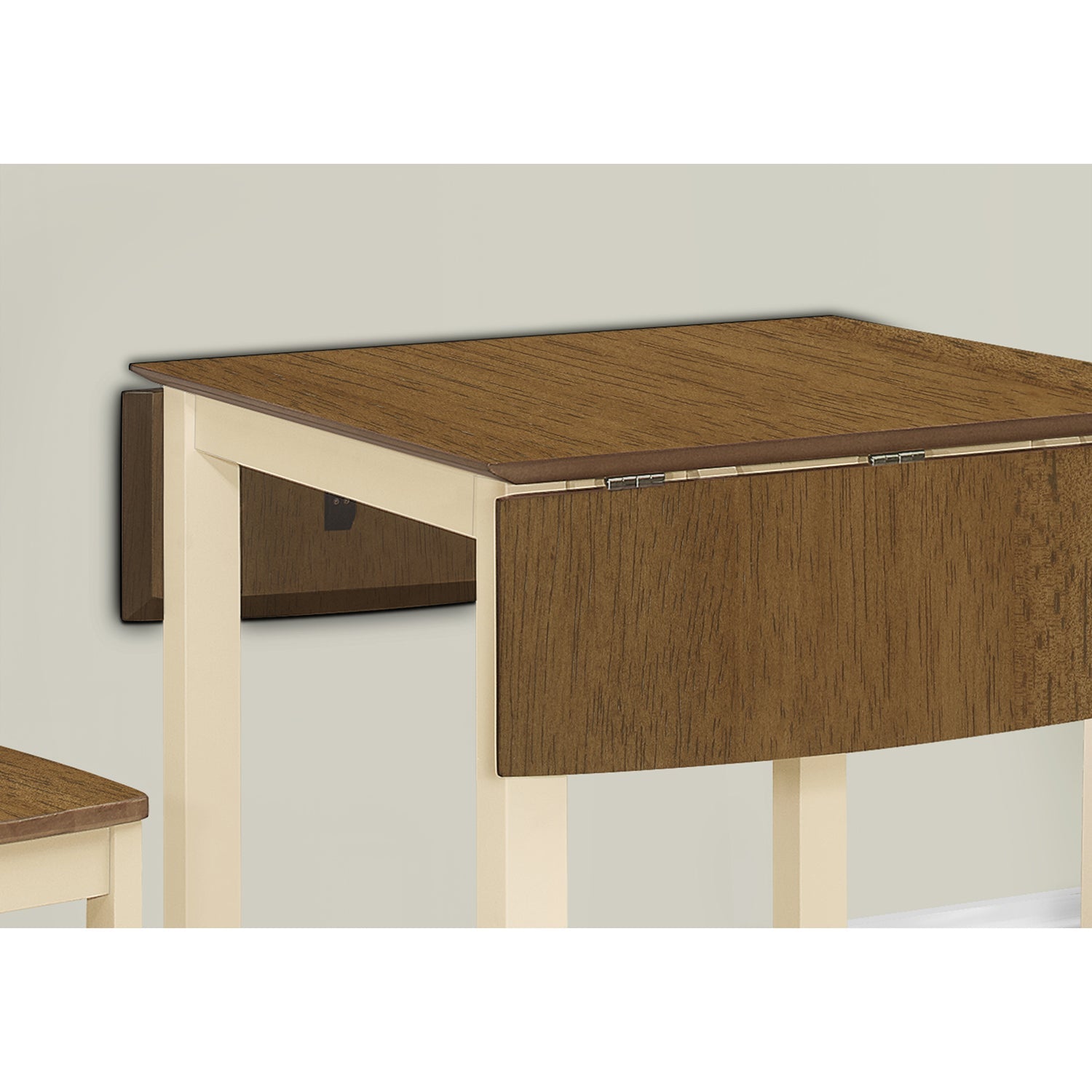 Monarch Specialties I 1327 - Table A Manger, 48" Rectangulaire, Petit, Cuisine, Salle À Manger, Cote Abaissant, Chêne Et Crème, Jambes En Bois, Transitionnel - Simple Boutique