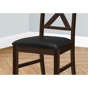 Monarch Specialties I 1333 - Chaise, 37 Pouces De Hauteur, Lot De 2, Salle À Manger, Cuisine, Côté, Rembourré, Bois Solide Marron, Aspect Cuir Marron, Transitionnel - Simple Boutique