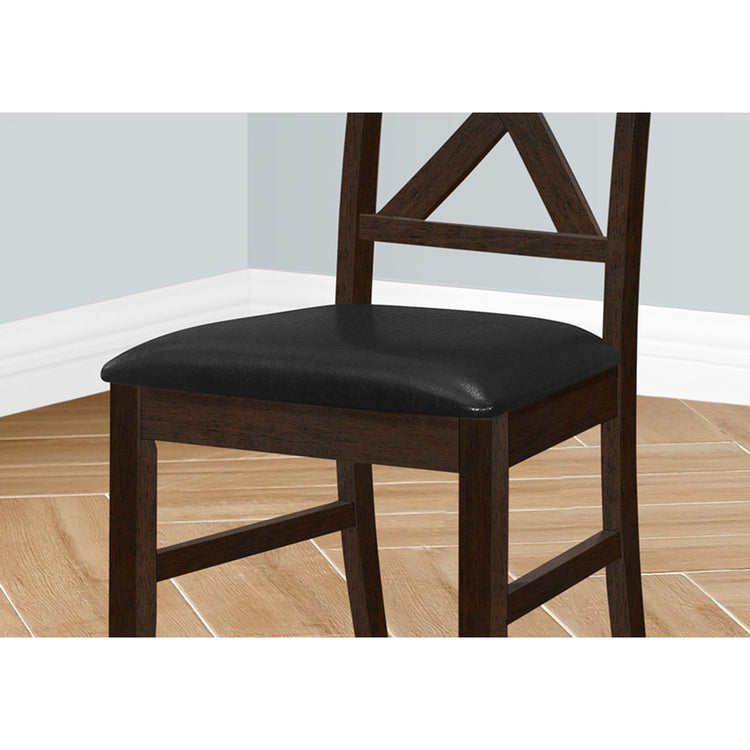 Monarch Specialties I 1333 - Chaise, 37 Pouces De Hauteur, Lot De 2, Salle À Manger, Cuisine, Côté, Rembourré, Bois Solide Marron, Aspect Cuir Marron, Transitionnel - Simple Boutique