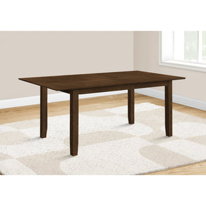 Monarch Specialties I 1371 - Table A Manger, Table Rectangulaire 78", Panneau D'extension 18", Salle À Manger, Cuisine, Pieds En Bois Massif, Top En Placage, Placage Marron, Bois Marron, Transitionnel - Simple Boutique