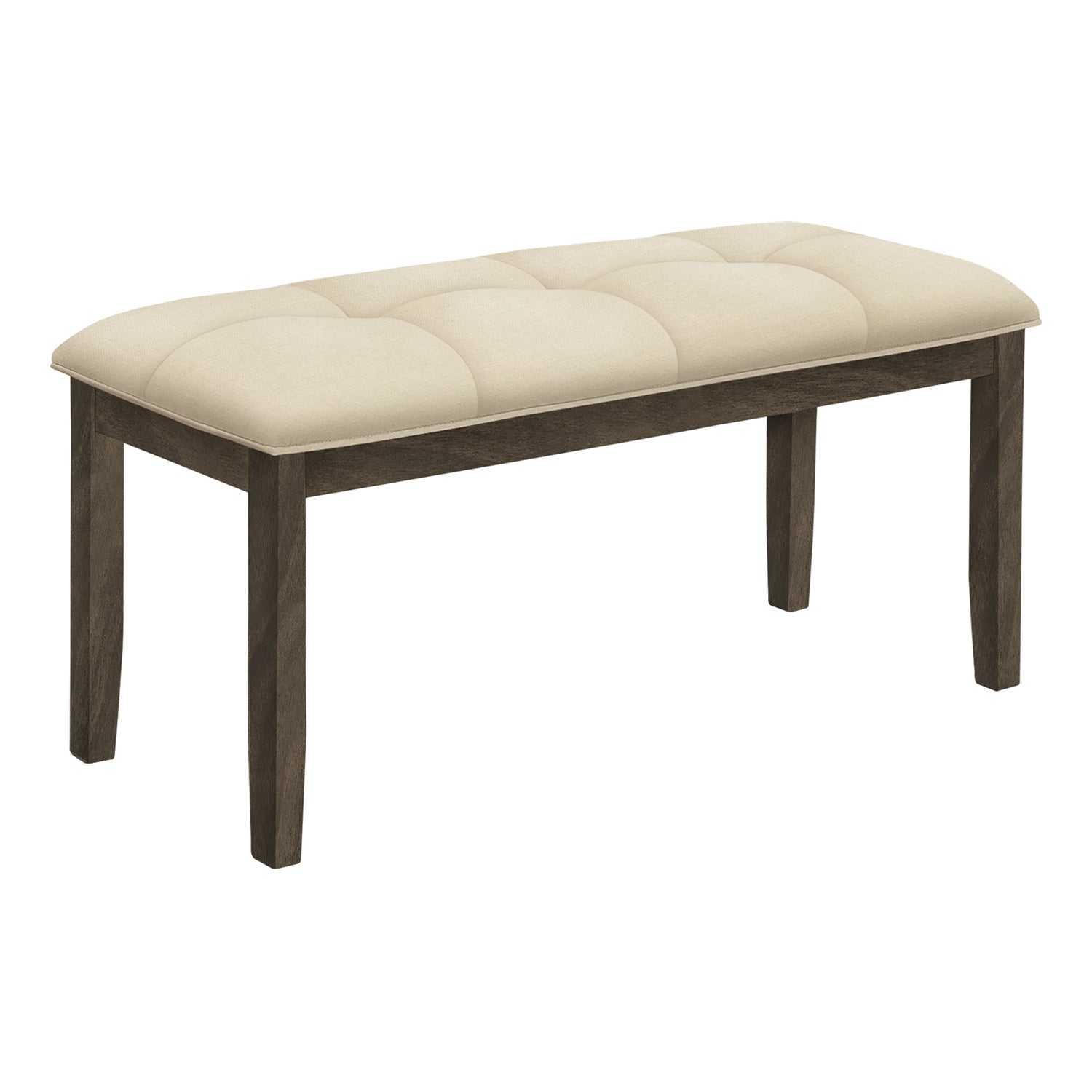 Monarch Specialties I 1377 - Banc Rectangulaires, Salle À Manger, Entrée, Cuisine, Couloir, Rembourré, Bois, Tissu Crème, Transitionnel - Simple Boutique