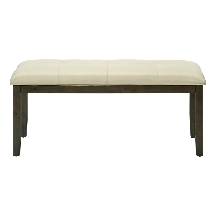 Monarch Specialties I 1377 - Banc Rectangulaires, Salle À Manger, Entrée, Cuisine, Couloir, Rembourré, Bois, Tissu Crème, Transitionnel - Simple Boutique