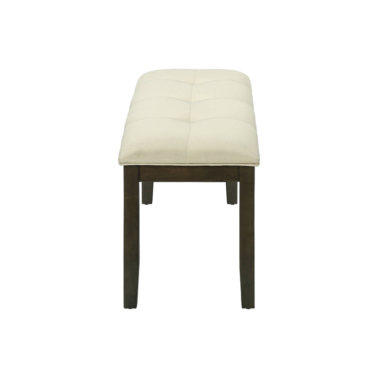 Monarch Specialties I 1377 - Banc Rectangulaires, Salle À Manger, Entrée, Cuisine, Couloir, Rembourré, Bois, Tissu Crème, Transitionnel - Simple Boutique