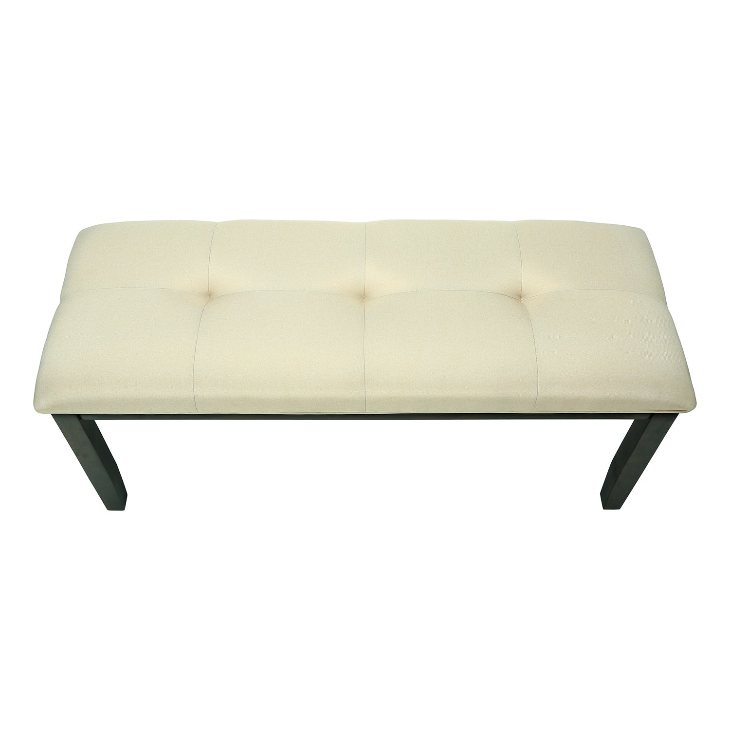 Monarch Specialties I 1377 - Banc Rectangulaires, Salle À Manger, Entrée, Cuisine, Couloir, Rembourré, Bois, Tissu Crème, Transitionnel - Simple Boutique