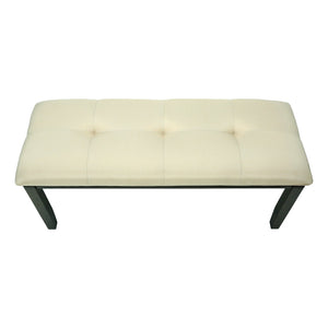 Monarch Specialties I 1377 - Banc Rectangulaires, Salle À Manger, Entrée, Cuisine, Couloir, Rembourré, Bois, Tissu Crème, Transitionnel - Simple Boutique