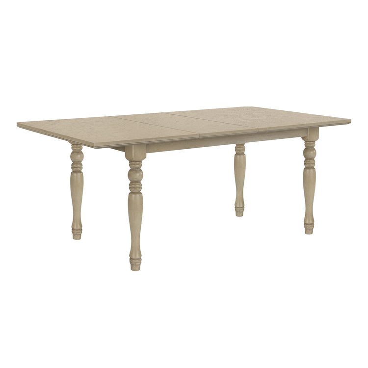 Monarch Specialties I 1391 - Table A Manger, Table Rectangulaire 78", Panneau D'extension 18", Top En Placage, Pieds En Bois Massif, Salle À Manger, Cuisine, Plaquage Gris Antique, Jambes En Bois, Transitionnel - Simple Boutique