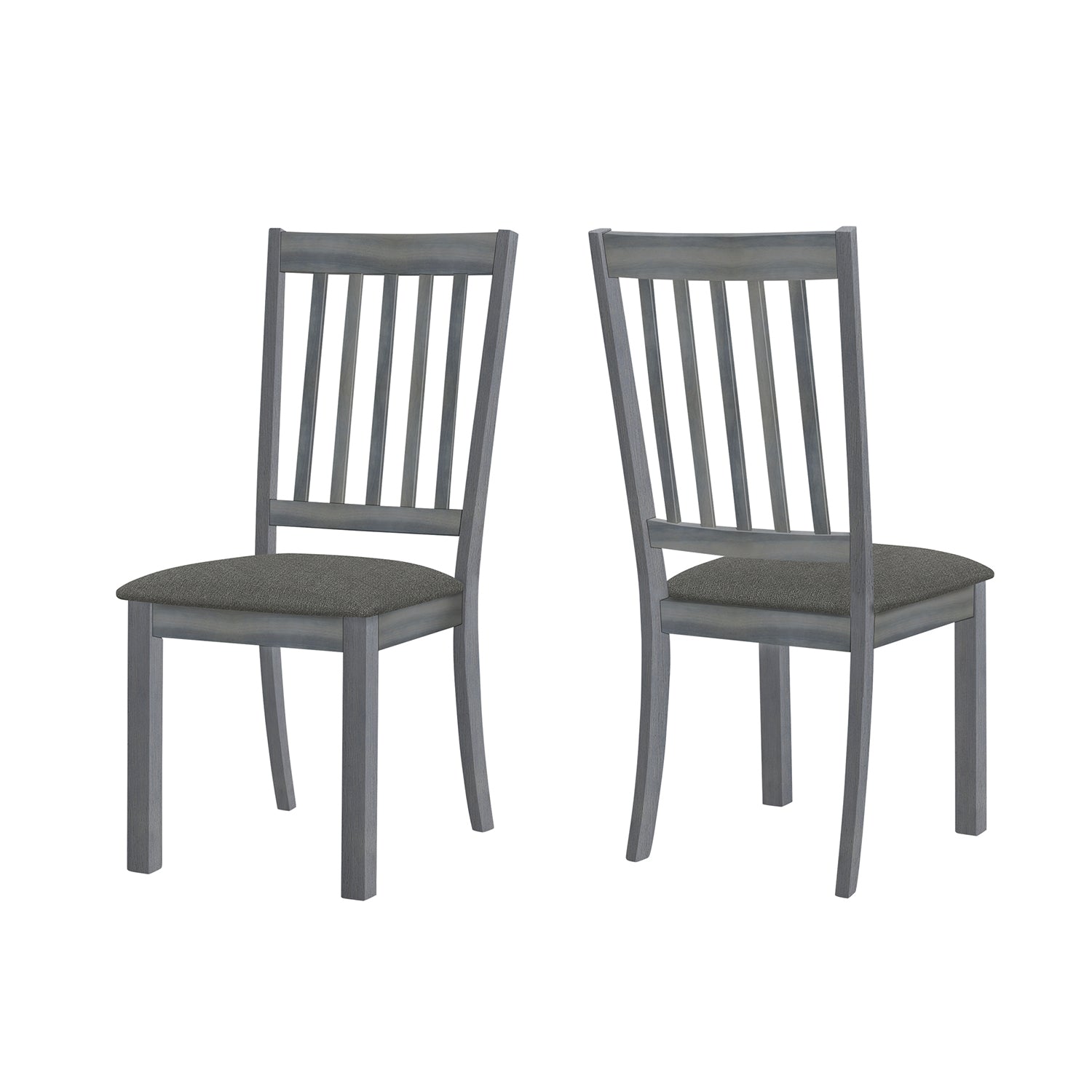 Monarch Specialties I 1434 - Chaise, Lot De 2, Côté, Rembourré, Cuisine, Salle À Manger, Tissu Gris, Cadre En Bois Gris, Transitionnel - Simple Boutique