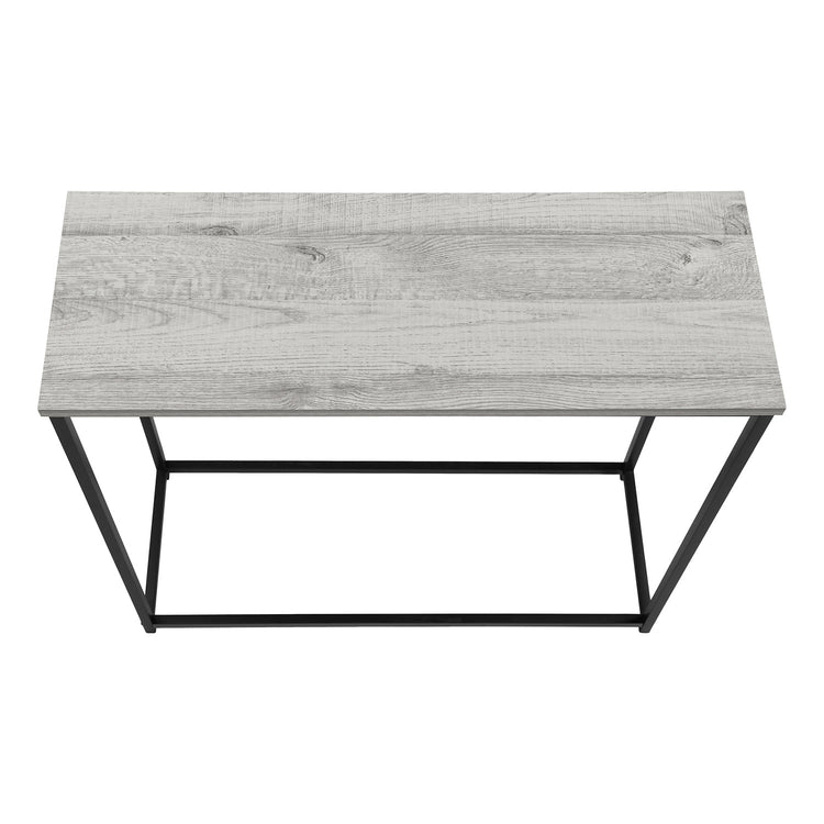 Monarch Specialties I 2251 - Table D'appoint, Console, Entrée, Étroit, Sofa, Salon, Chambre À Coucher, Stratifié Gris, Métal Noir, Contemporain, Moderne - Simple Boutique