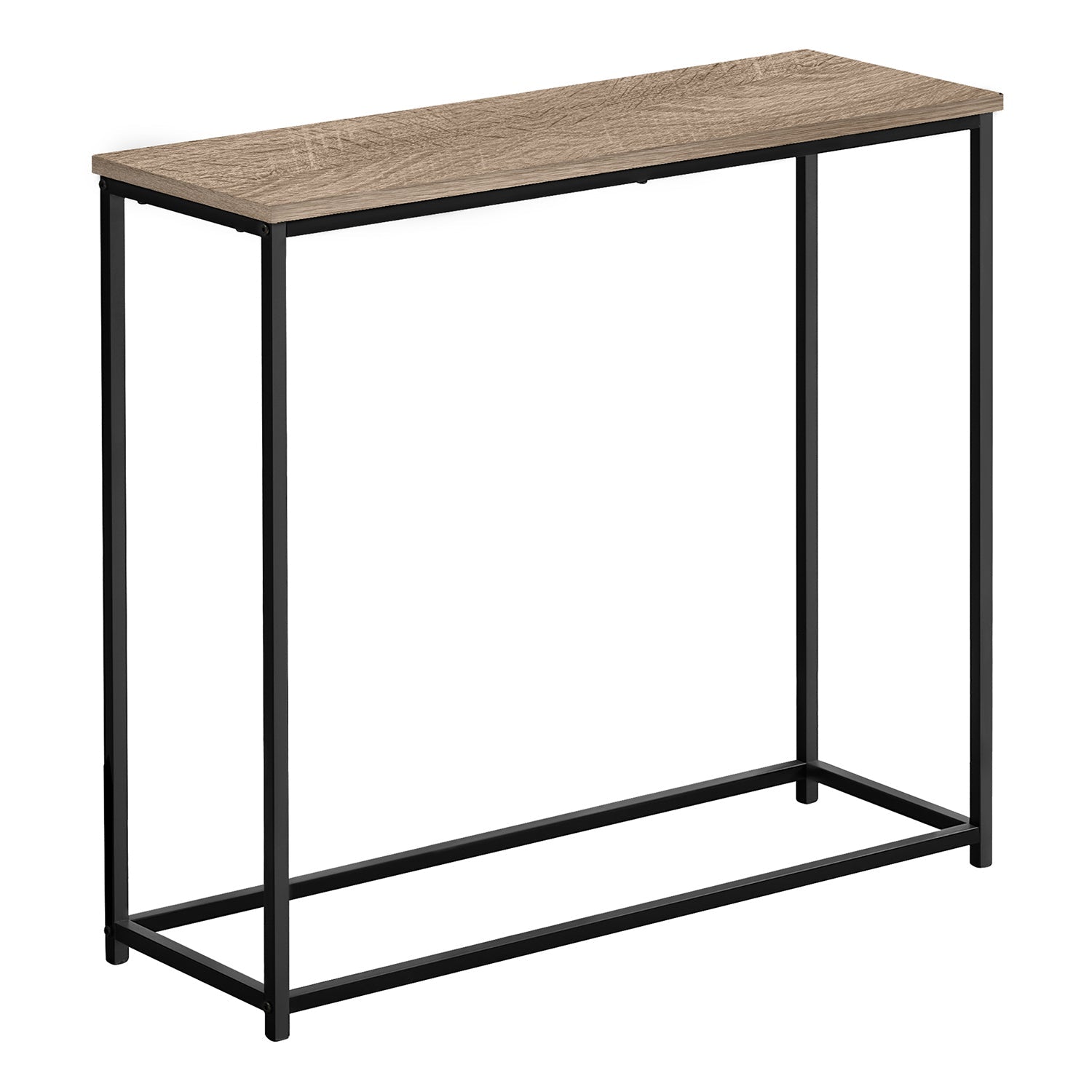 Monarch Specialties I 2253 - Table D'appoint, Console, Entrée, Étroit, Sofa, Salon, Chambre À Coucher, Laminé Brun, Métal Noir, Contemporain, Moderne - Simple Boutique