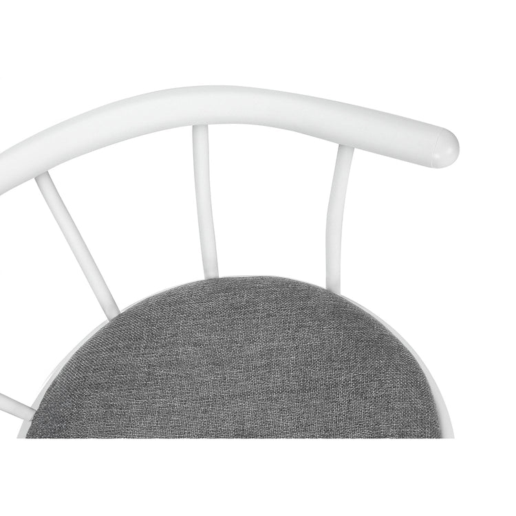 Monarch Specialties I 2397 - Tabouret De Bar, Lot De 2, Pivotant, Hauteur Bar, Métal Blanc, Look En Cuir Gris, Contemporain, Moderne - Simple Boutique