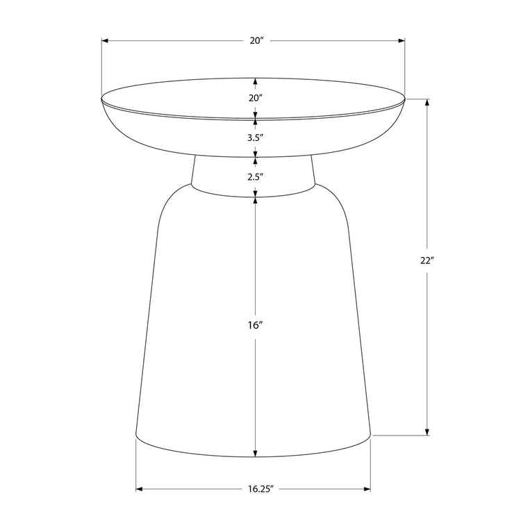 Monarch Specialties I 3915 - Table D'appoint, Tambour, Côté, Bout, Table De Nuit, Lampe, Salon, Chambre À Coucher, Métal Cuivre, Contemporain, Moderne - Simple Boutique