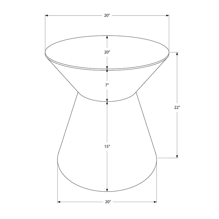Monarch Specialties I 3928 - Table D'appoint, Tambour, Côté, Bout, Table De Nuit, Lampe, Salon, Chambre À Coucher, Métal Cuivre, Contemporain, Moderne - Simple Boutique