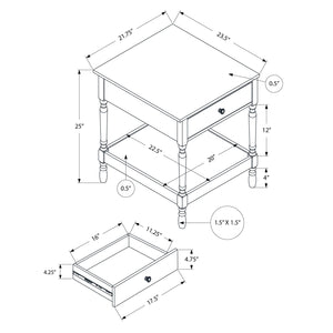 Monarch Specialties I 3976 - Table D'appoint, 2 Niveaux, Bout, Table D'appoint, Carré, Table De Nuit, Chambre À Coucher, Lampe, Placage Brun, Traditionnel - Simple Boutique