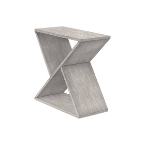Monarch Specialties I 3980 - Table D'appoint, Coté, Bout, Table De Nuit, Étroit, Petit, Chambre À Coucher, Salon, Lampe, Placage Gris, Contemporain - Simple Boutique