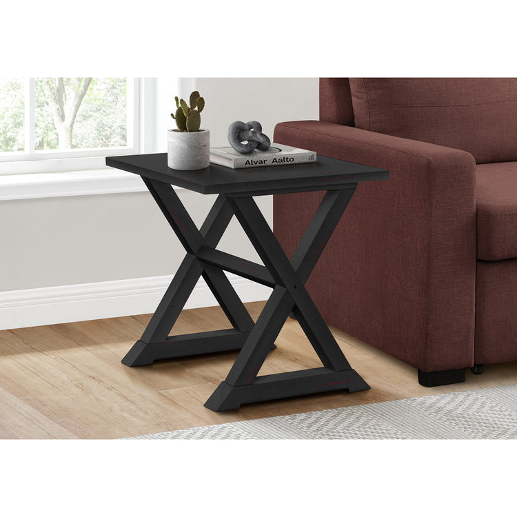Monarch Specialties I 3987 - Table D'appoint, Bout, Table D'appoint, Carré, Table De Nuit, Chambre À Coucher, Lampe, Placage Noir, Transitionnel - Simple Boutique