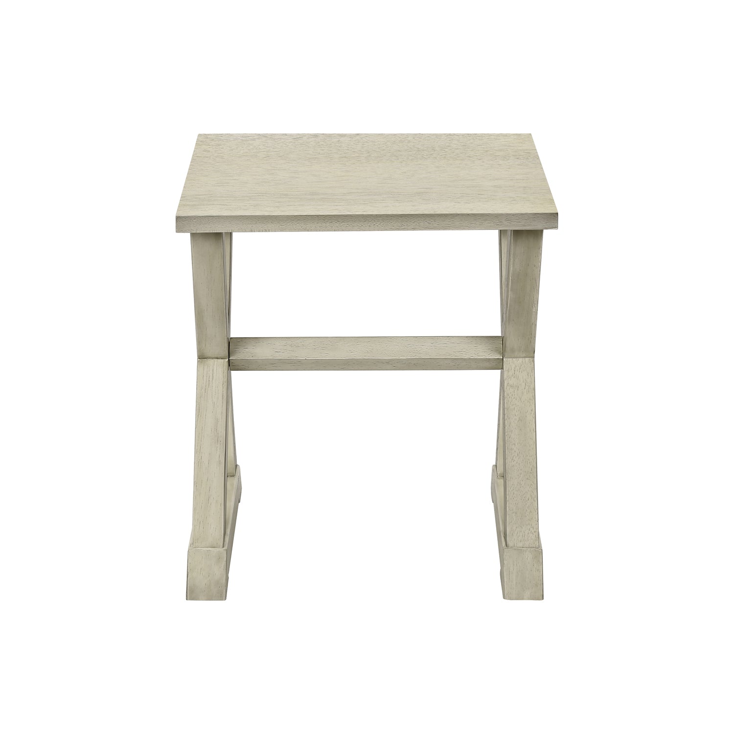 Monarch Specialties I 3989 - Table D'appoint, Bout, Table D'appoint, Carré, Table De Nuit, Chambre À Coucher, Lampe, Placage Blanc Antique, Transitionnel - Simple Boutique