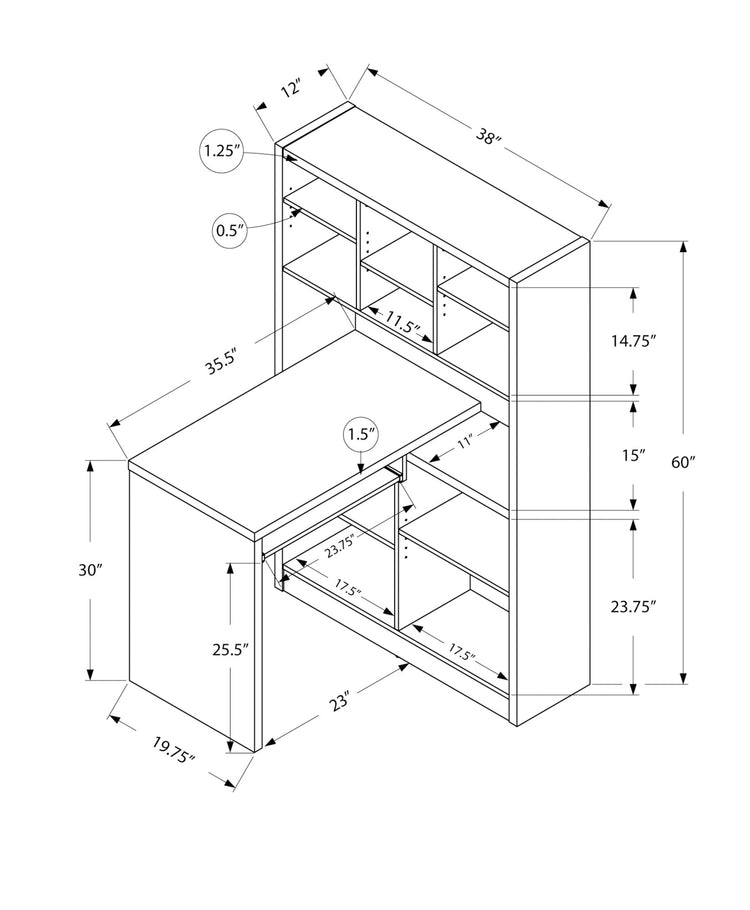 Monarch Specialties I 7022 Bureau, Bureau À Domicile, Étagère, Coin, Étagères De Rangement, Configuration Gauche, Droite, Forme De L, Travail, Ordinateur Portable, Stratifié, Blanc, Contemporain, Moderne - Simple Boutique