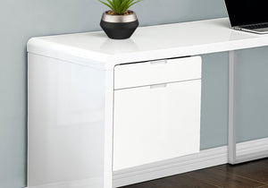 Monarch Specialties I 7582 Bureau, Bureau À Domicile, Coin, Configuration Gauche, Droite, Tiroirs De Rangement, 72"l, Forme De L, Travail, Ordinateur Portable, Stratifié, Métal, Blanc Lustré, Contemporain, Moderne - Simple Boutique