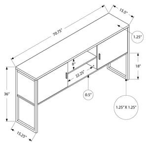Monarch Specialties I 7733 - Huche De Bureau, 72"L, Travail, Portes De Stockage, Travail, Qualité Commerciale, Stratifié Gris, Métal Noir, Contemporain, Moderne - Simple Boutique