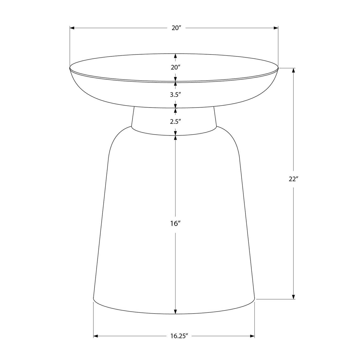 Monarch Specialties I 8916 - Table D'appoint, Tambour, Côté, Bout, Table De Nuit, Lampe, Salon, Chambre À Coucher, Métal Chrome, Contemporain, Moderne - Simple Boutique