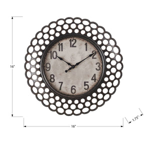 Monarch Specialties I 9087 - Horloge, 16" Rond, Horloge Murale, Transitionnel - Simple Boutique