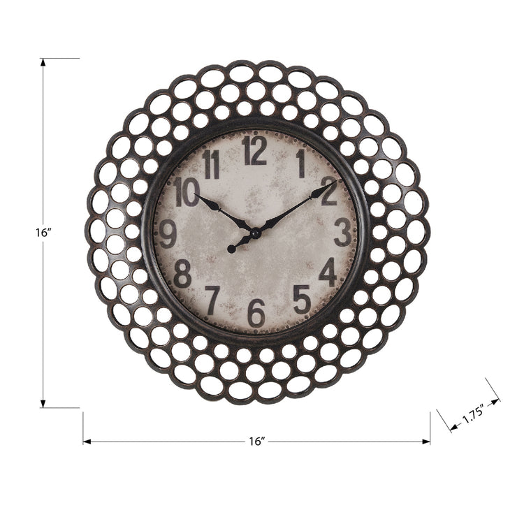 Monarch Specialties I 9087 - Horloge, 16" Rond, Horloge Murale, Transitionnel - Simple Boutique