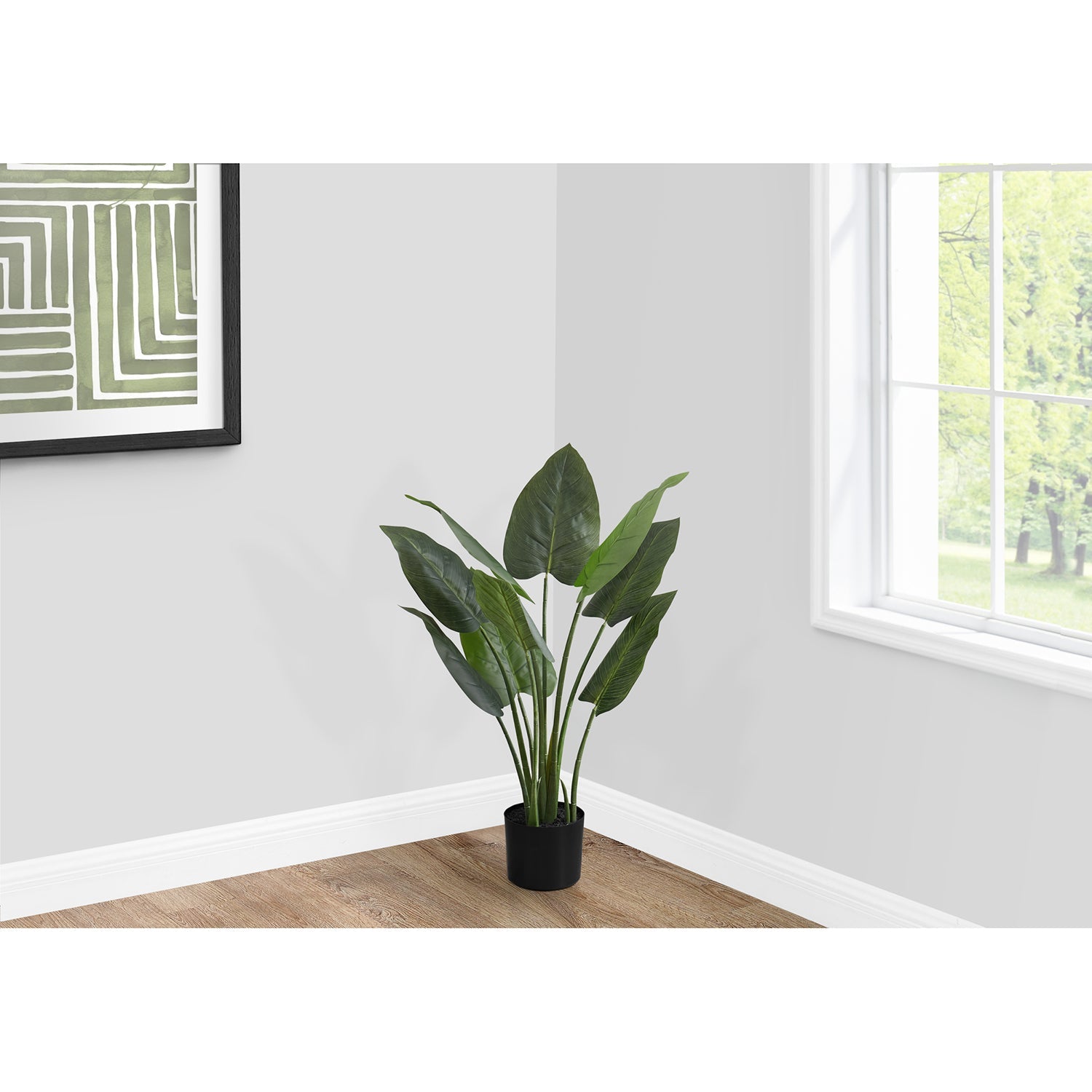 Monarch Specialties I 9509 - Plante Artificielle, 37" De Haut, Arbre Aureum, Intérieur, Faux, Faux, Étage, Verdure, Mis En Pot, Vraie Touche, Décoratif, Feuilles Vertes, Pot Noir - Simple Boutique