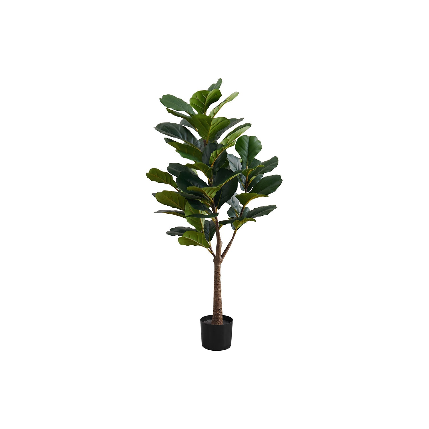 Monarch Specialties I 9515 - Plante Artificielle, 47" De Haut, Arbre À Violons, Intérieur, Faux, Faux, Étage, Verdure, Mis En Pot, Vraie Touche, Décoratif, Feuilles Vertes, Pot Noir - Simple Boutique