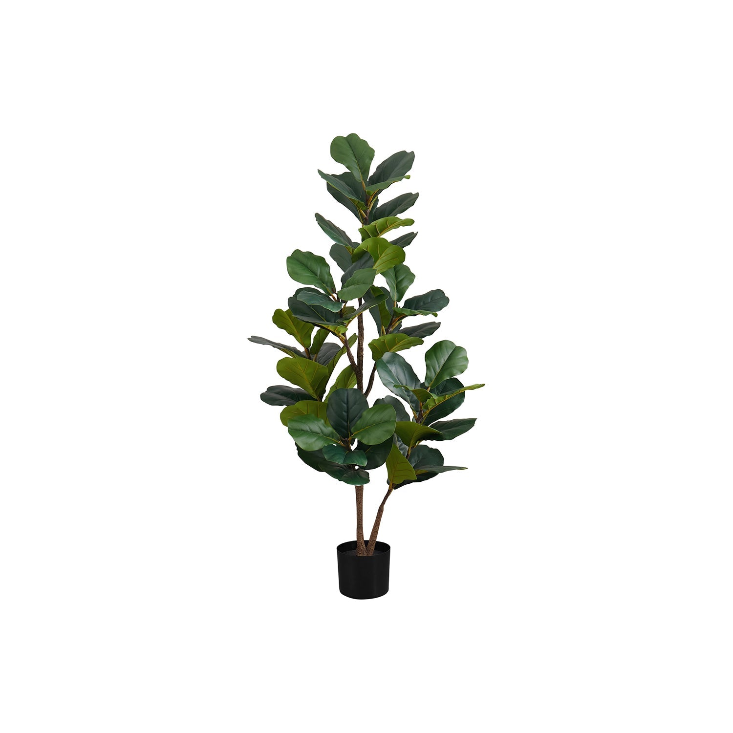 Monarch Specialties I 9517 - Plante Artificielle, 49" De Haut, Arbre À Violons, Intérieur, Faux, Faux, Étage, Verdure, Mis En Pot, Vraie Touche, Décoratif, Feuilles Vertes, Pot Noir - Simple Boutique