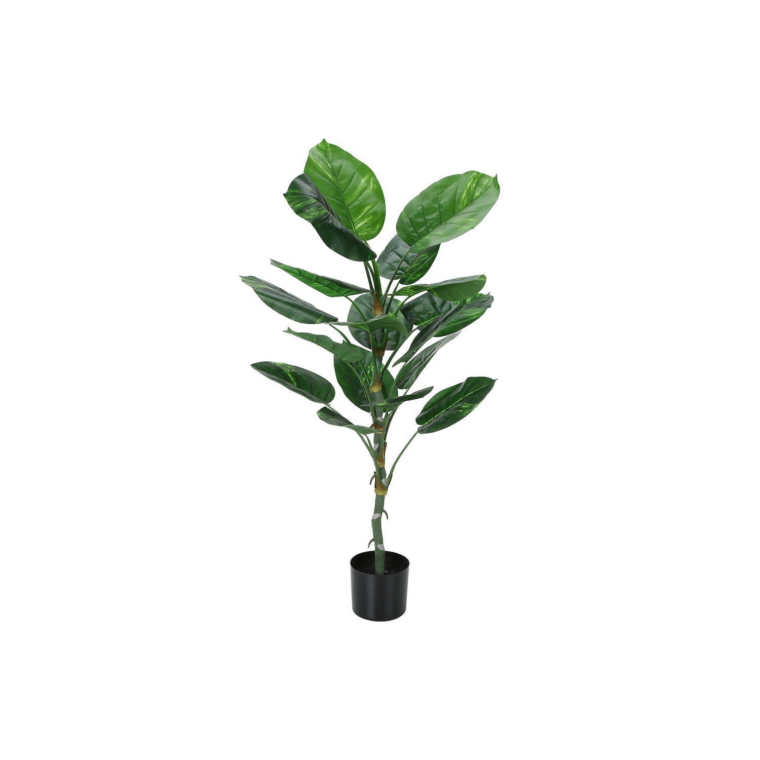 Monarch Specialties I 9519 - Plante Artificielle, 54" De Haut, Arbre De Dieffenbachia, Intérieur, Faux, Faux, Étage, Verdure, Mis En Pot, Vraie Touche, Décoratif, Feuilles Vertes, Pot Noir - Simple Boutique
