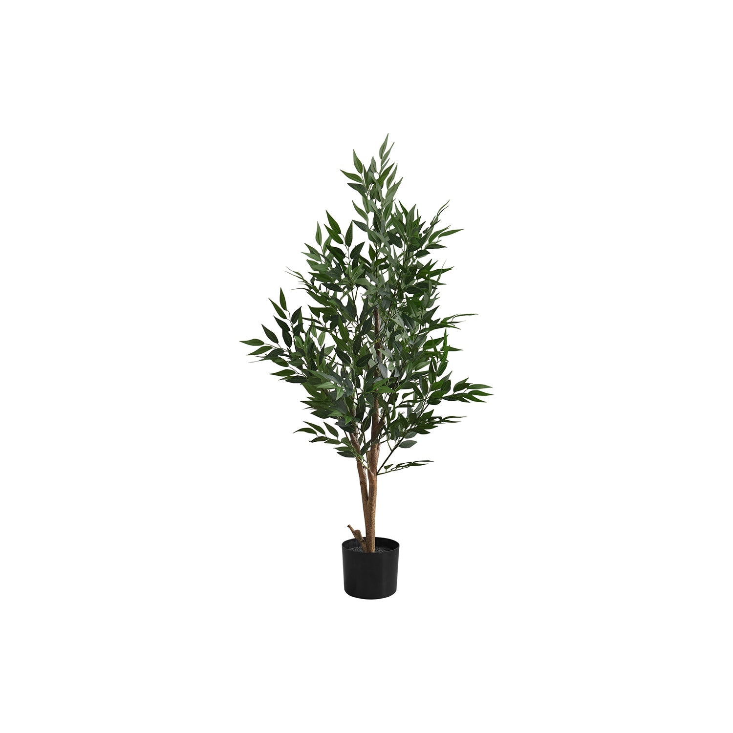 Monarch Specialties I 9520 - Plante Artificielle, 47" De Haut, Acacia, Intérieur, Faux, Faux, Étage, Verdure, Mis En Pot, Soie, Décoratif, Feuilles Vertes, Pot Noir - Simple Boutique