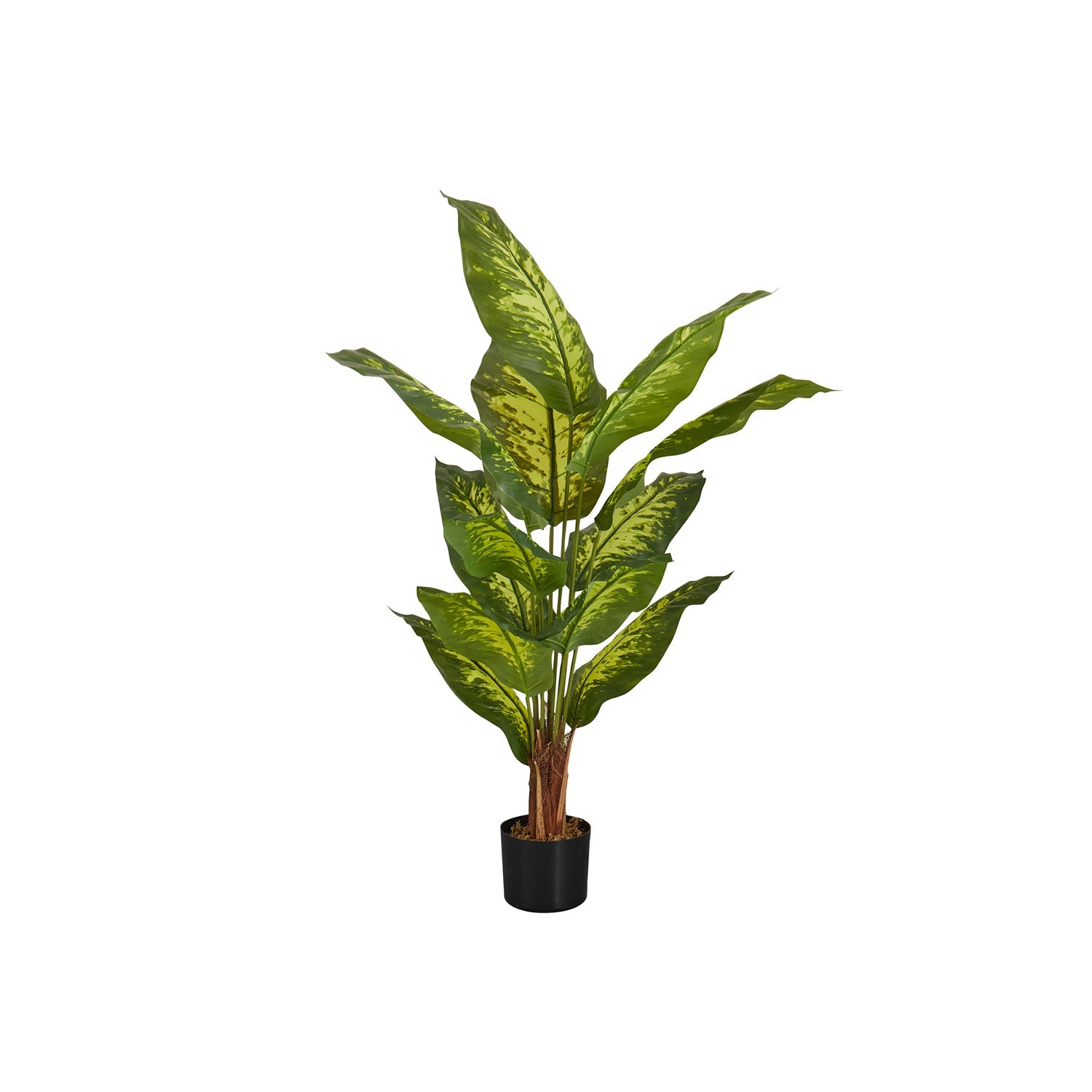 Monarch Specialties I 9535 - Plante Artificielle, 47" De Haut, Arbre À Feuilles Persistantes, Intérieur, Faux, Faux, Étage, Verdure, Mis En Pot, Vraie Touche, Décoratif, Feuilles Vertes, Pot Noir - Simple Boutique
