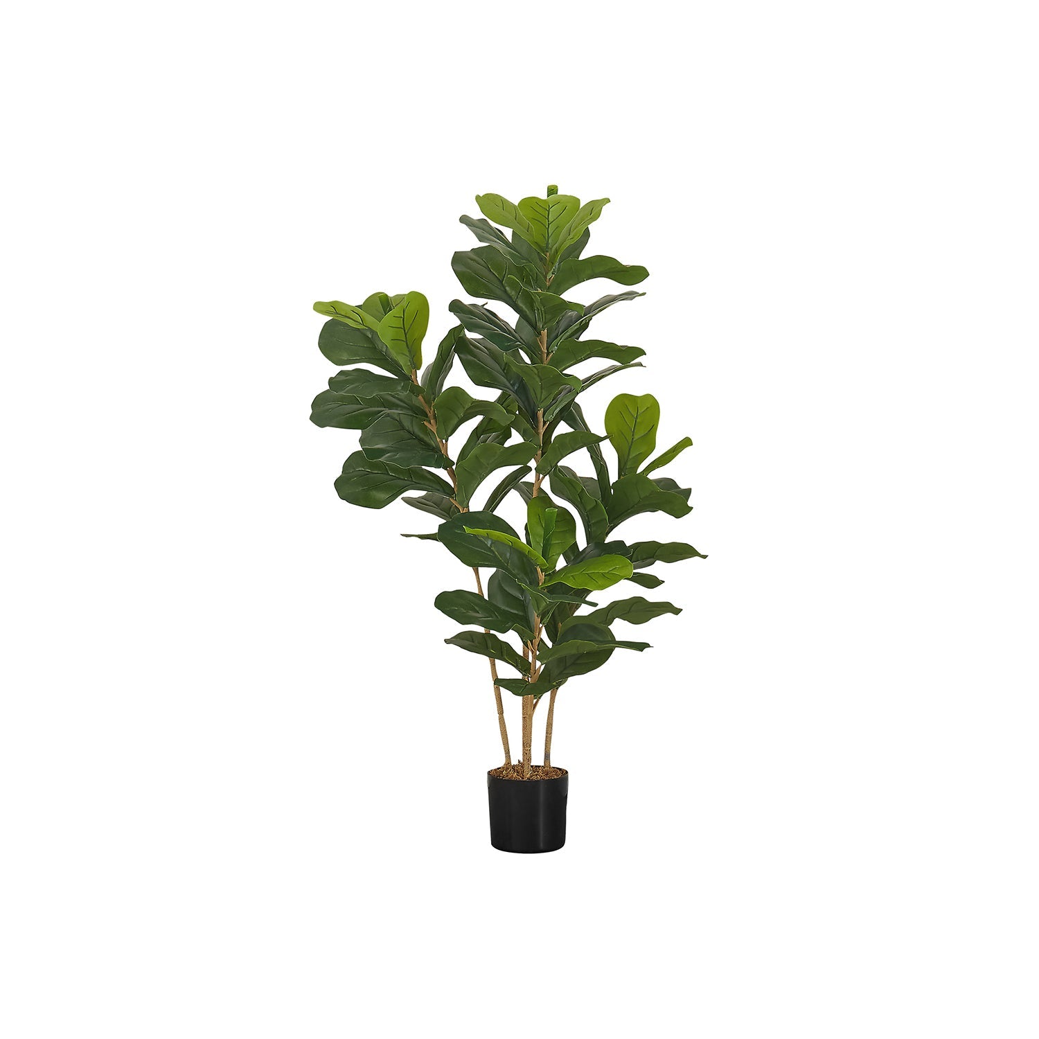 Monarch Specialties I 9540 - Plante Artificielle, 41" De Haut, Arbre À Violons, Intérieur, Faux, Faux, Étage, Verdure, Mis En Pot, Vraie Touche, Décoratif, Feuilles Vertes, Pot Noir - Simple Boutique