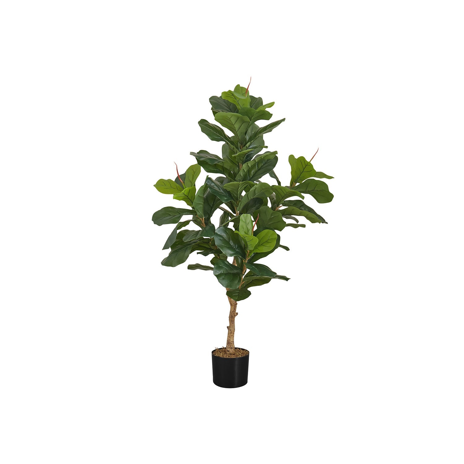 Monarch Specialties I 9541 - Plante Artificielle, 47" De Haut, Arbre À Violons, Intérieur, Faux, Faux, Étage, Verdure, Mis En Pot, Vraie Touche, Décoratif, Feuilles Vertes, Pot Noir - Simple Boutique