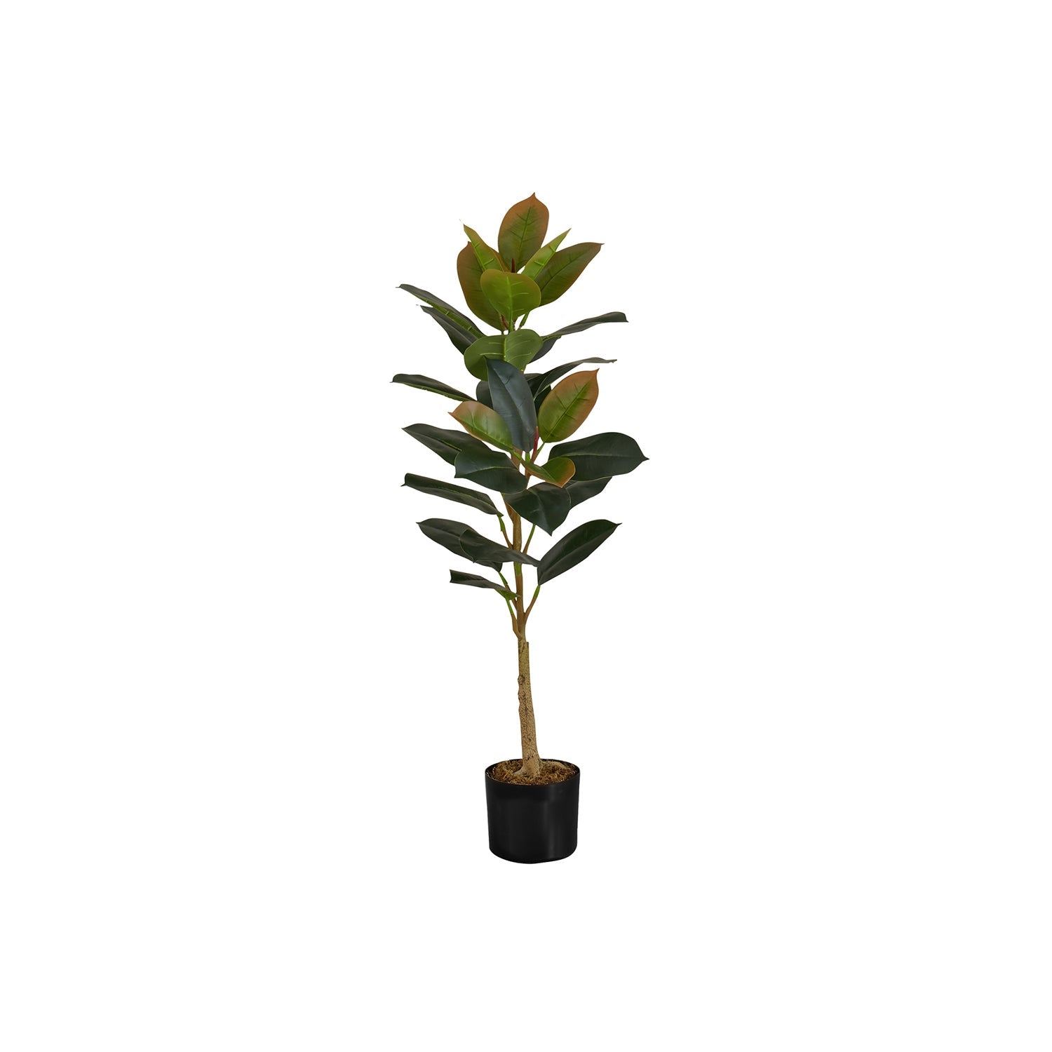 Monarch Specialties I 9547 - Plante Artificielle, 40" De Haut, Arbre À Caoutchouc, Intérieur, Faux, Faux, Étage, Verdure, Mis En Pot, Vraie Touche, Décoratif, Feuilles Vertes, Pot Noir - Simple Boutique