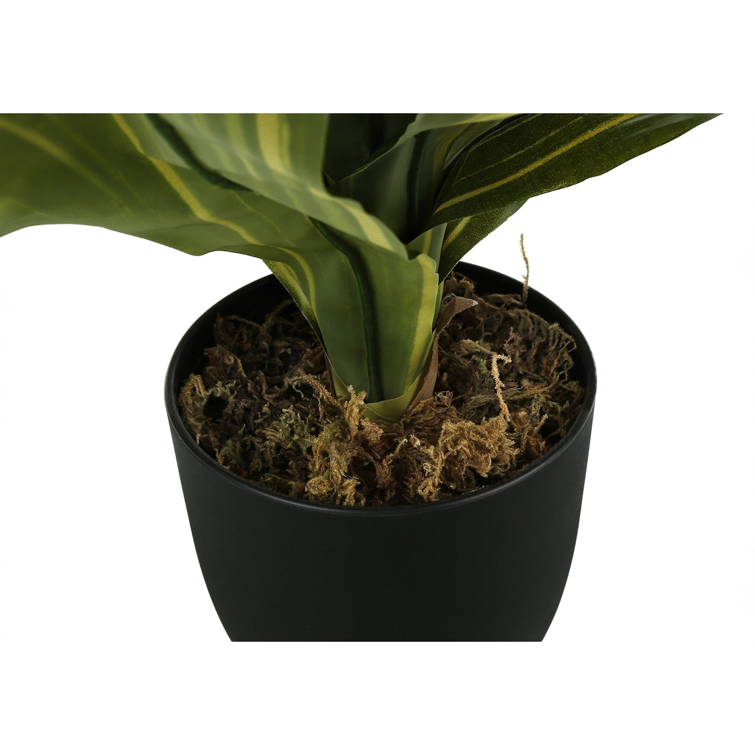 Monarch Specialties I 9573 - Plante Artificielle, 17" De Haut, Dracaena, Intérieur, Faux, Faux, Tableau, Verdure, Mis En Pot, Vraie Touche, Décoratif, Feuilles Vertes, Pot Noir - Simple Boutique